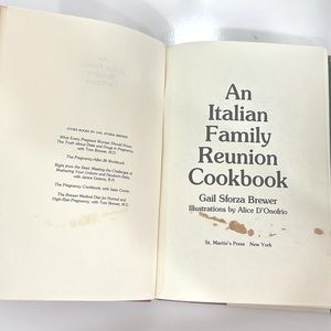 An Italian Family Reunion Cookbook by Gail Sforza Brewer Signed & Inscribed